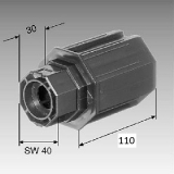 Walzenkapsel f�r Stahlwelle 60, mit Aufnahme f�r Aufsteck-Gurtscheibe SW 40